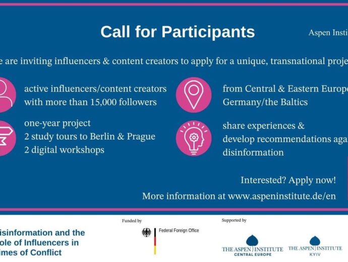 Запрошуємо учасників подати заявку для участі у проєкті про протидію дезінформації від Аспен Інституту Німеччина